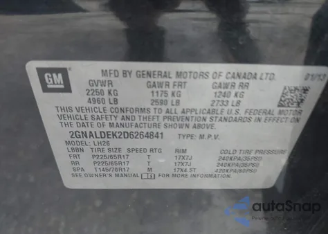2013 Chevrolet Equinox 1Lt from USA, damaged, VIN 2GNALDEK2D6264841